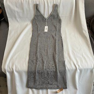 Reformation Heron Cotton Sweater Dress In Smoke - Large